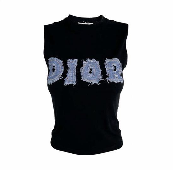 CD DENIM LETTER TOP