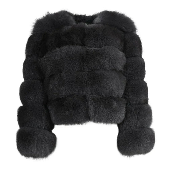 BUBBLE CROPPED COAT BLACK