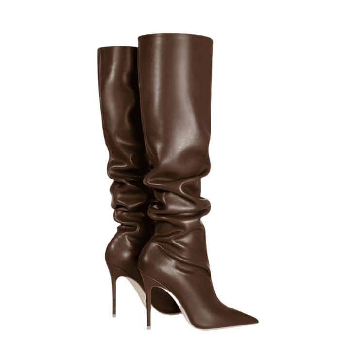 BROWN LEATHER HEELS