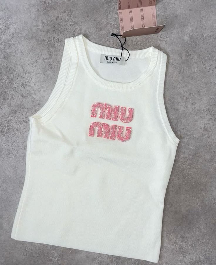 MIU PINK LETTERS TANK TOP