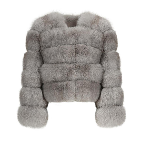 BUBBLE CROPPED COAT GREY