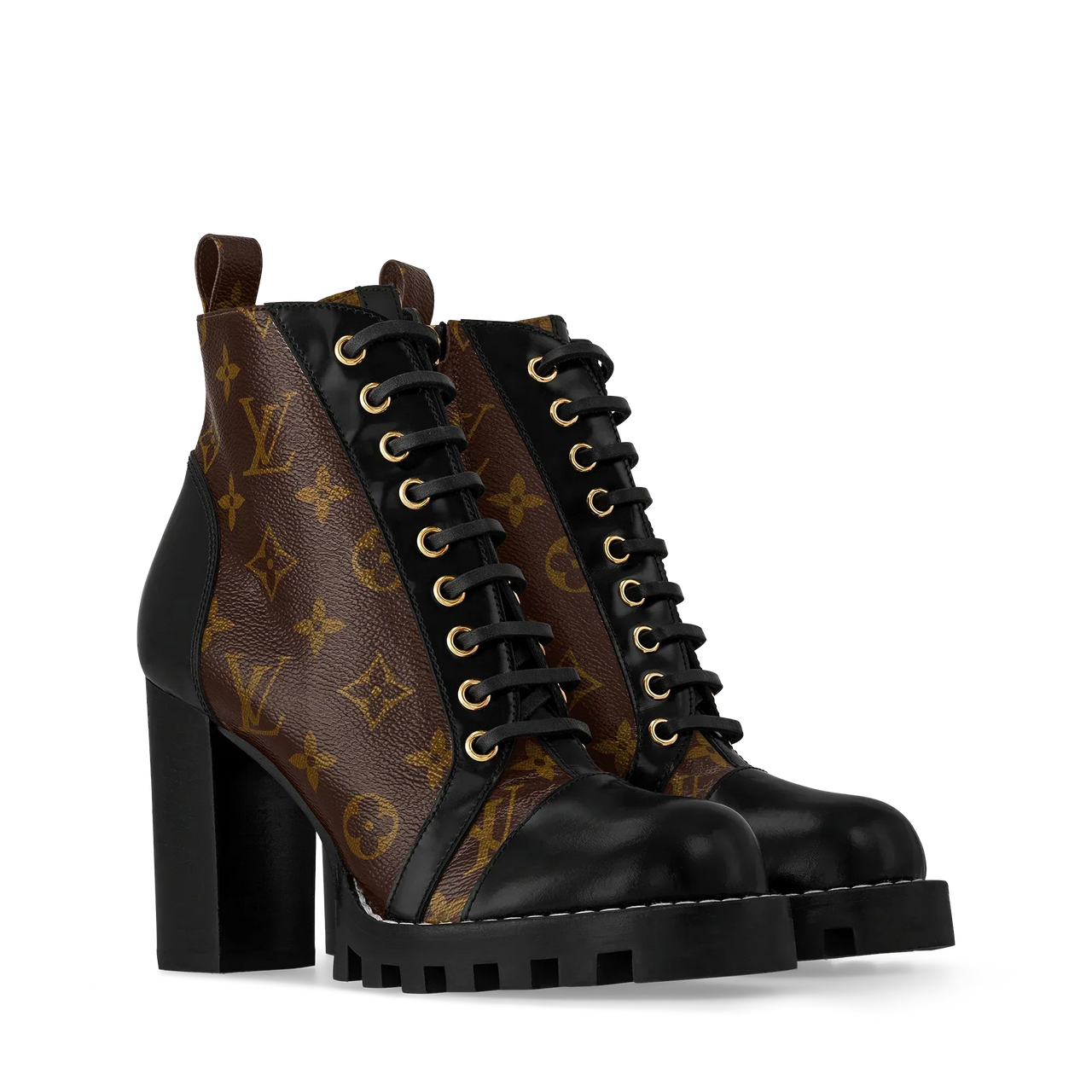 LV LACE UP HIGH BOOTS