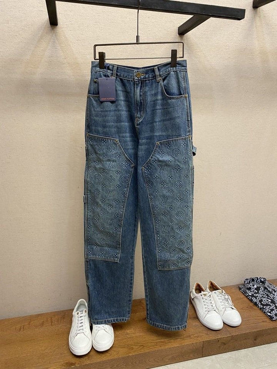 LV carpenter denim jeans dark wash