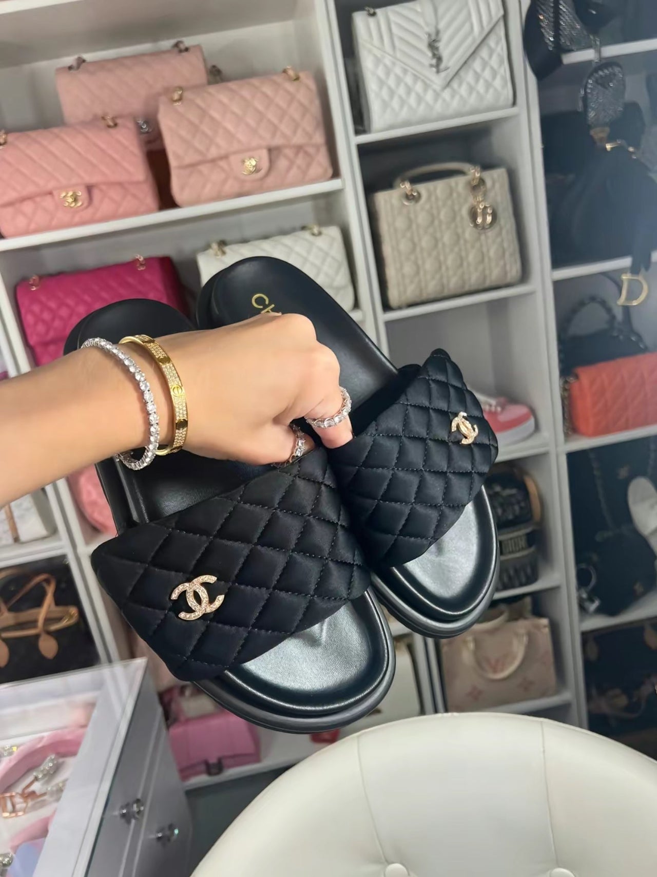 CC black sandals