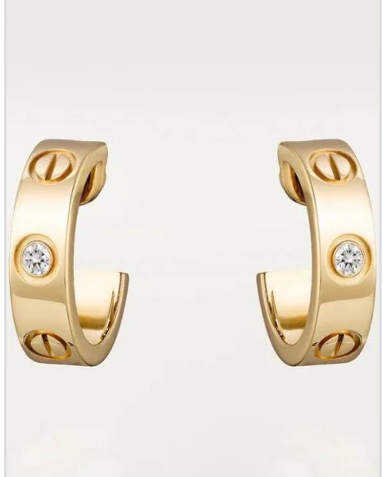 C small earrings gold diamonds