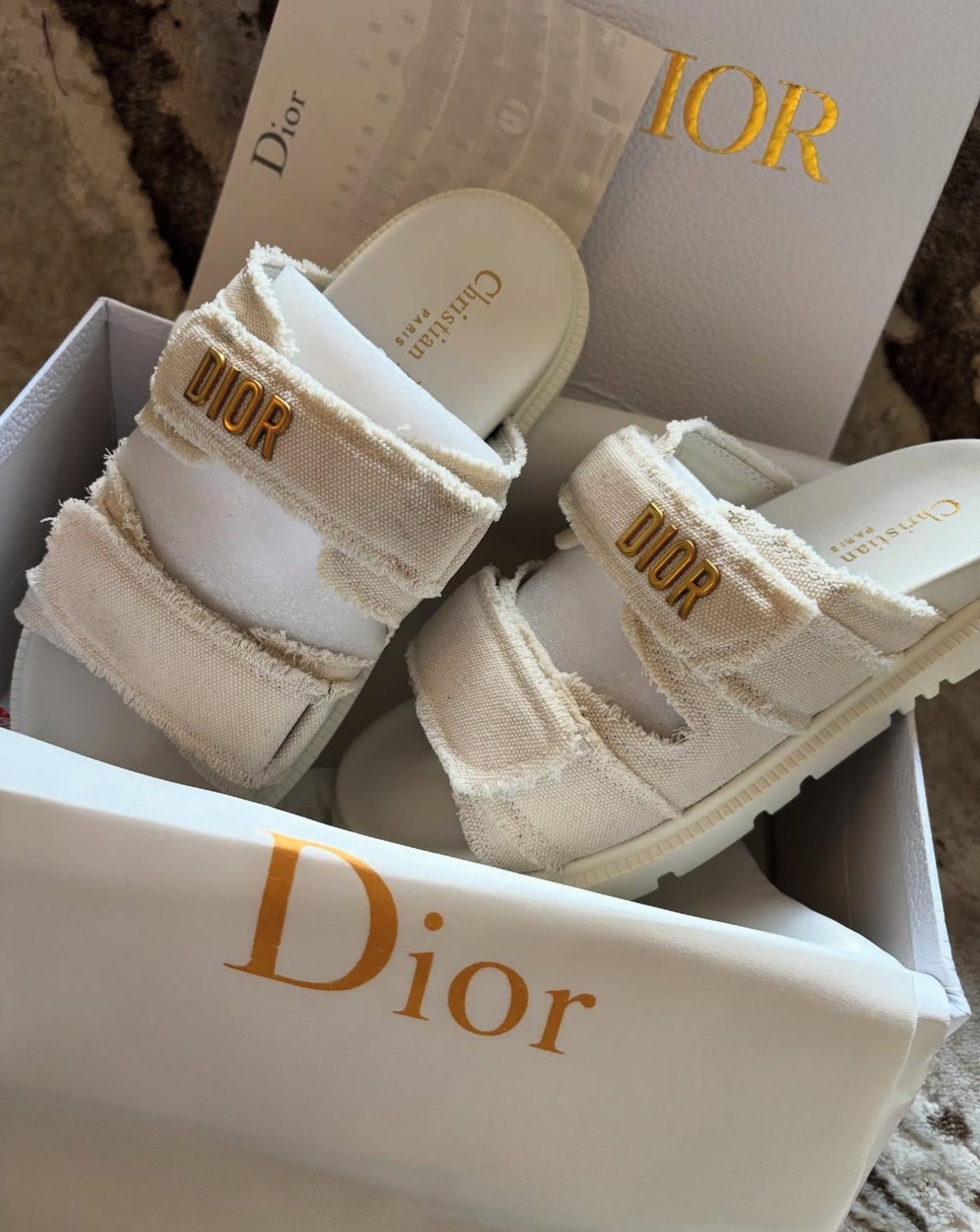 CD sandals white