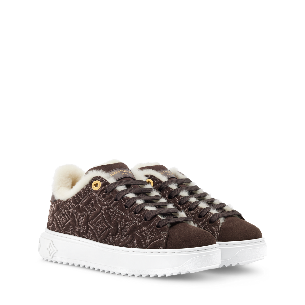 LV BROWN FUR TRAINERS