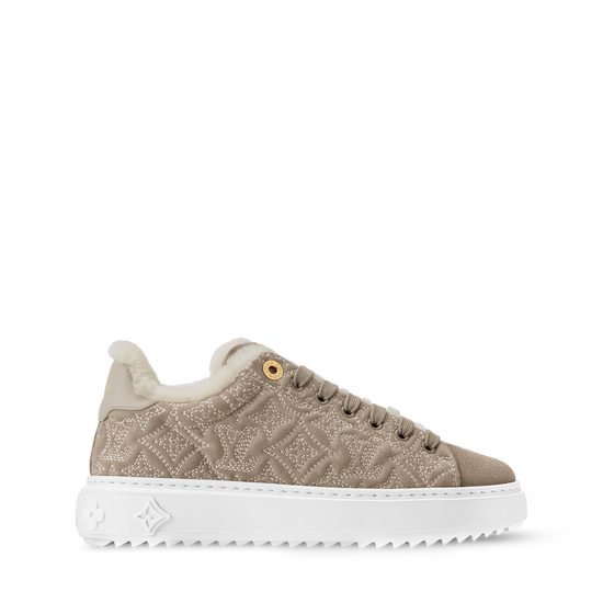 LV BEIGE FUR TRAINERS