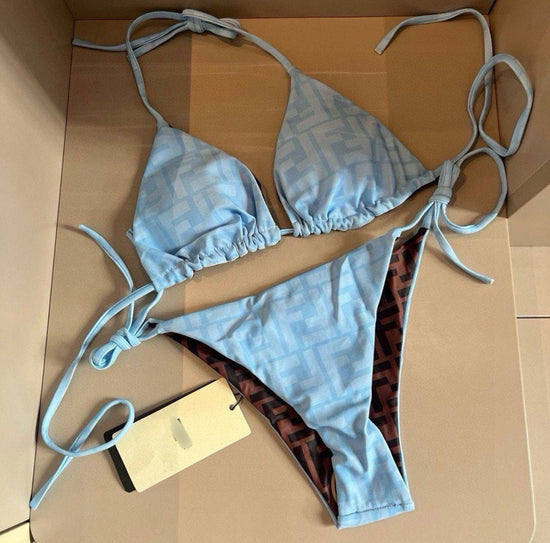 F blue bikini
